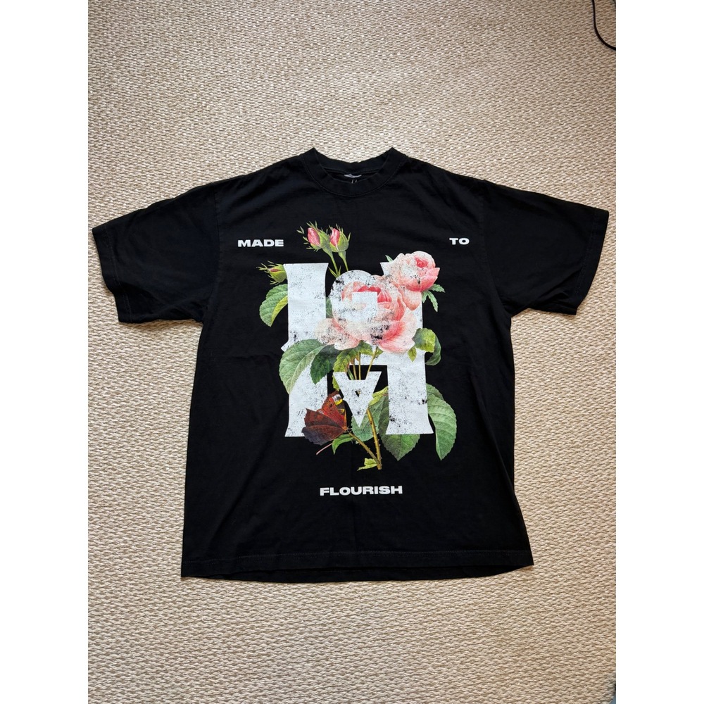 Native Supply Made To Flourish Floral‎ Graphic Tee Black Mens XL Streetwear Rose